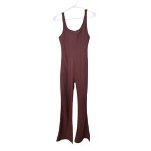 Wilo the‎ Label Women Flare Jumpsuit M Brown Athletic Travel Workout Loungewear